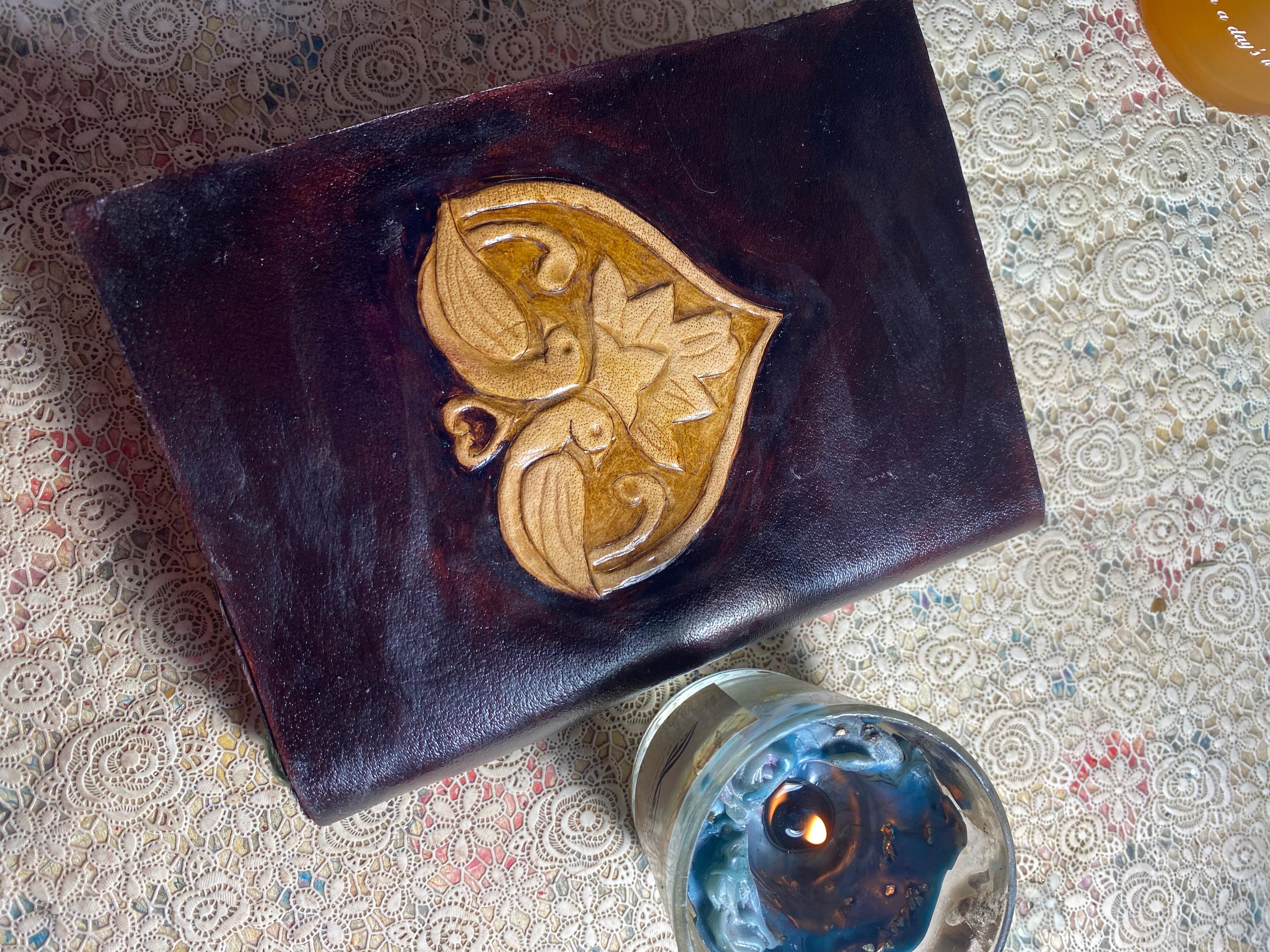 Leather carving (Moshaf cover )