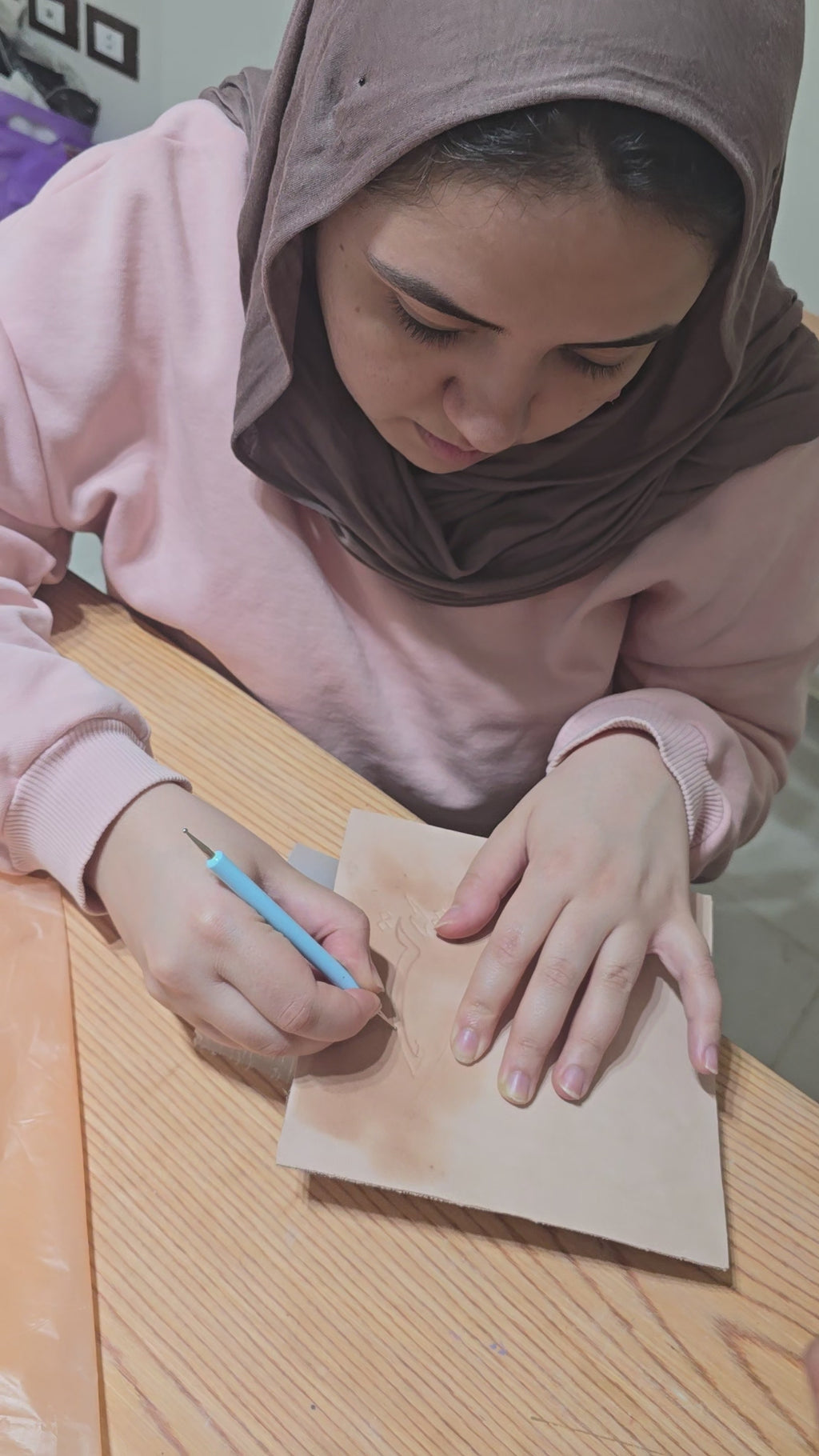 Leather carving