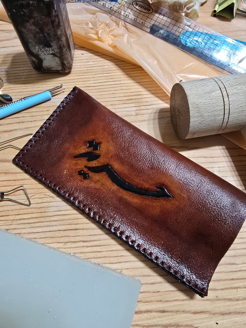 Leather carving